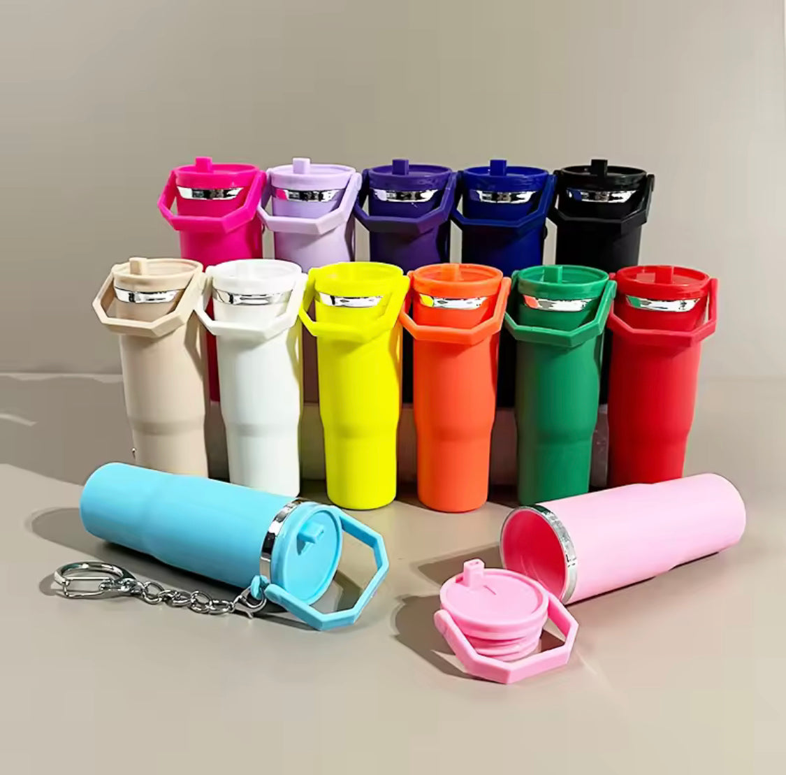 New Mini Stanley Keychain, Colorful Mini Tumbler Keychain, Tumbler Keychain For Handbag New Mini Stanley Keychain, Colorful Mini Tumbler Keychain, Tumbler Keychain For Handbag